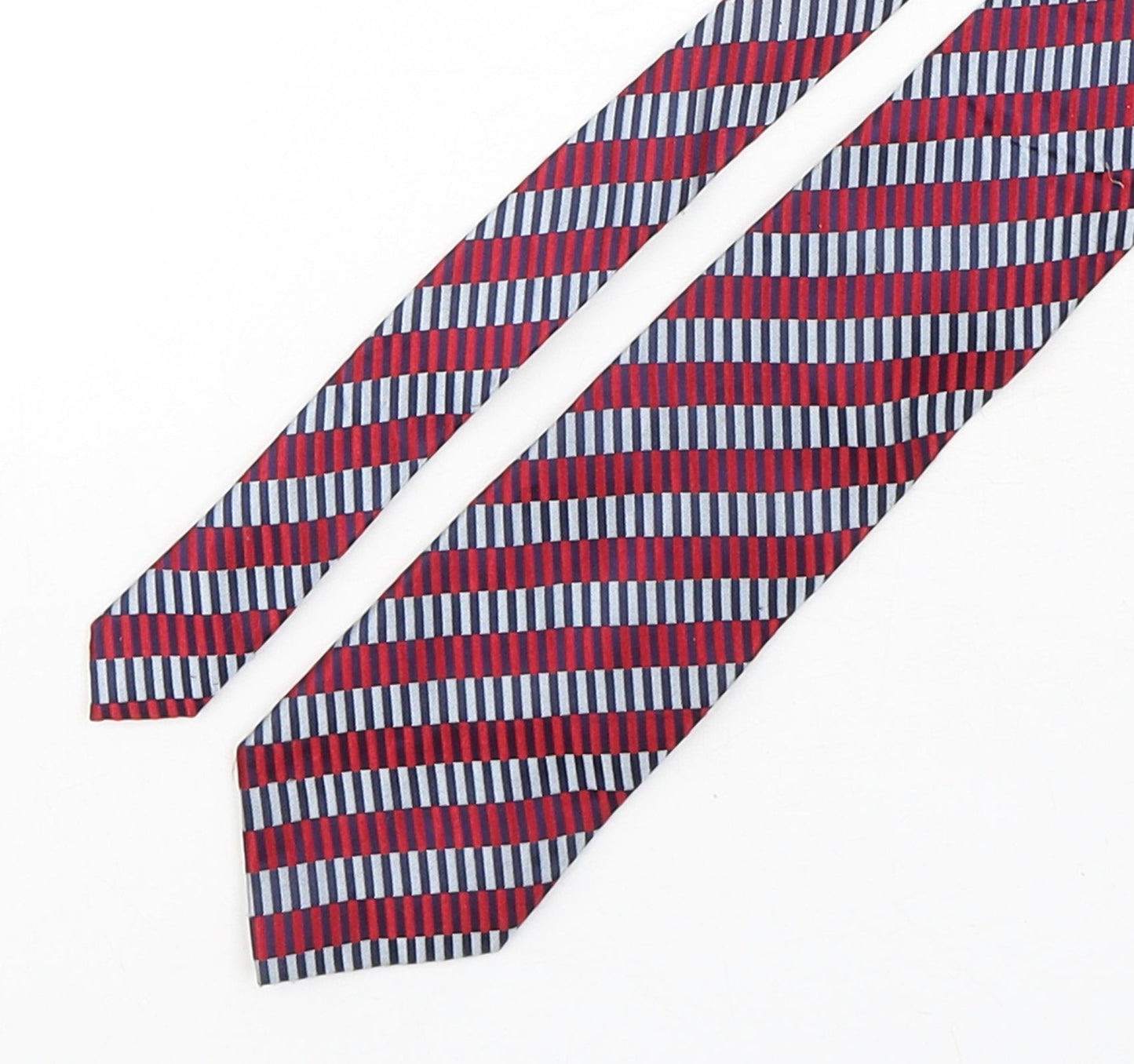 Michaelis  Mens Multicoloured Striped Silk Pointed Tie One Size
