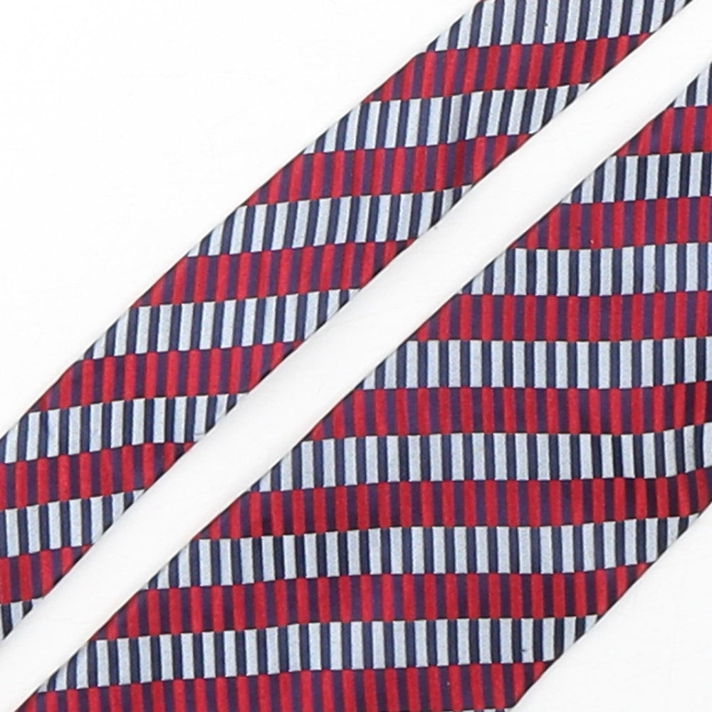Michaelis  Mens Multicoloured Striped Silk Pointed Tie One Size