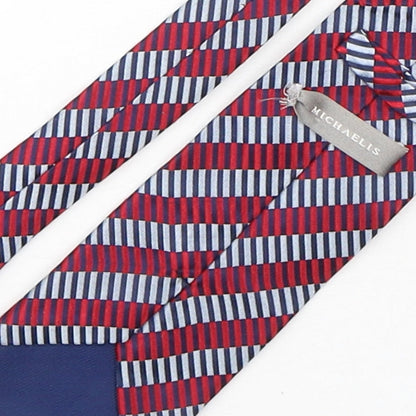 Michaelis  Mens Multicoloured Striped Silk Pointed Tie One Size