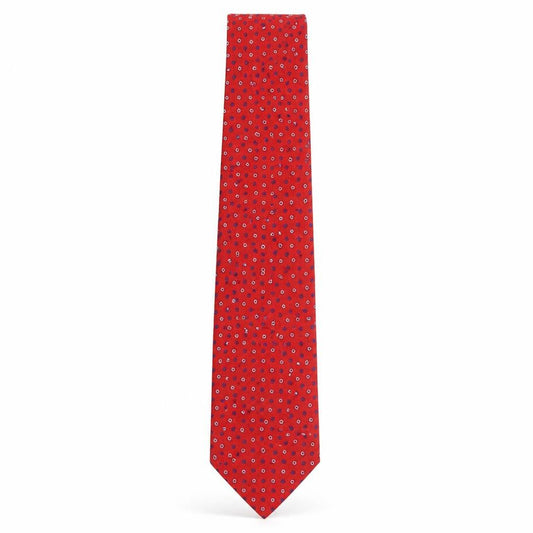 Front view of Milano men’s multicoloured geometric silk pointed tie one size