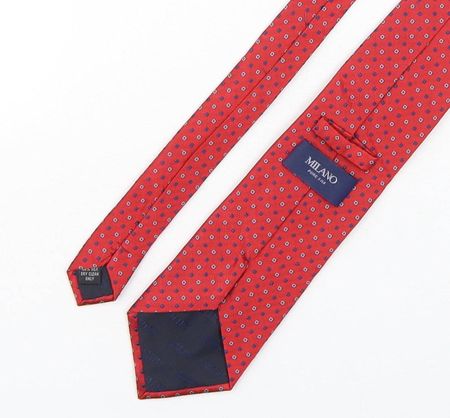 Milano Mens Multicoloured Geometric Silk Pointed Tie One Size