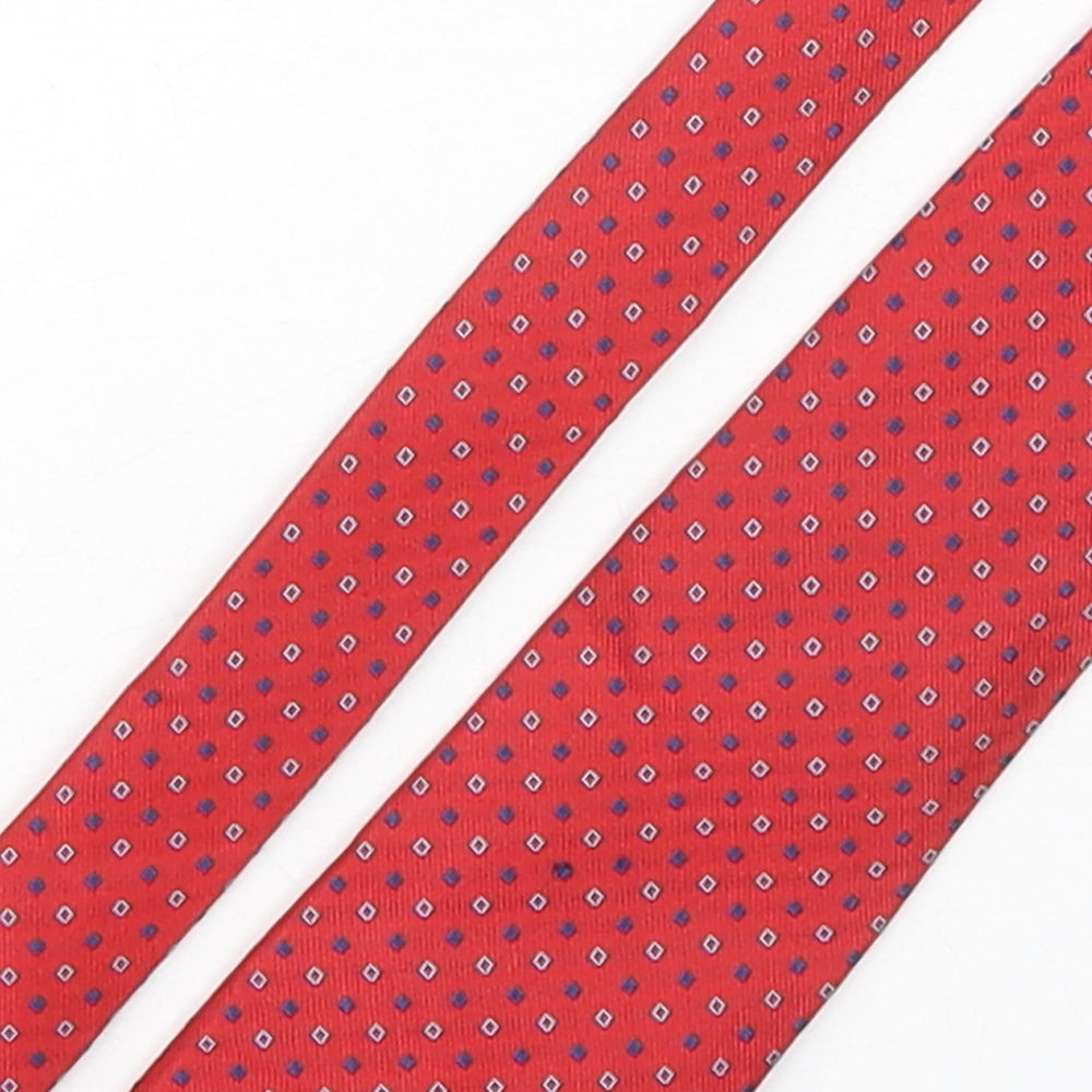 Milano Mens Multicoloured Geometric Silk Pointed Tie One Size