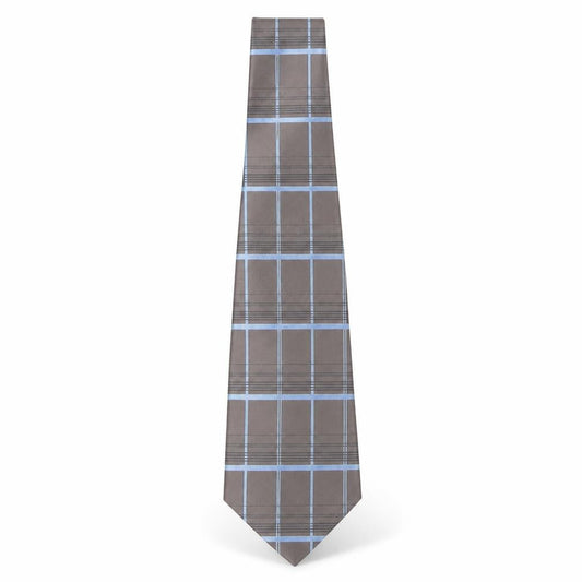 Front view of Tom English men’s multicoloured plaids & checks silk pointed tie one size