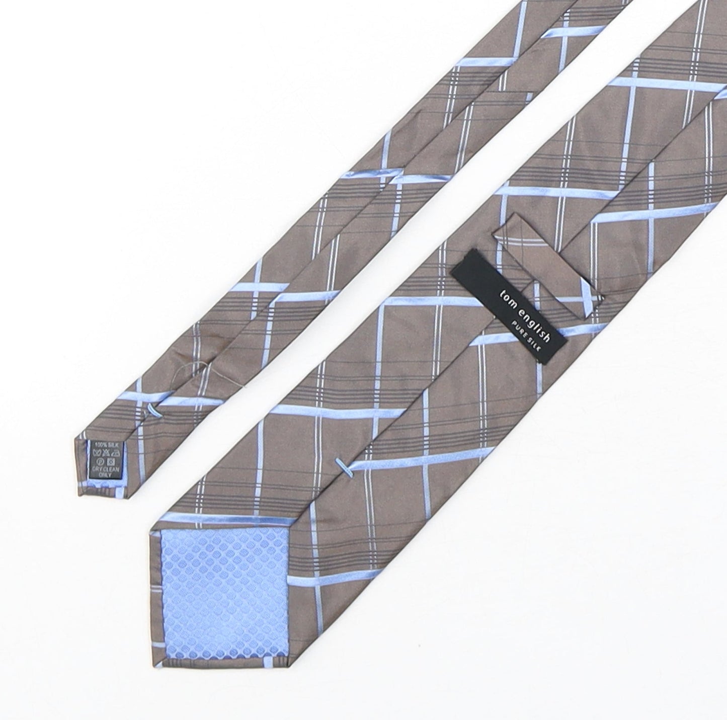 Tom English  Mens Multicoloured Plaids & Checks Silk Pointed Tie One Size