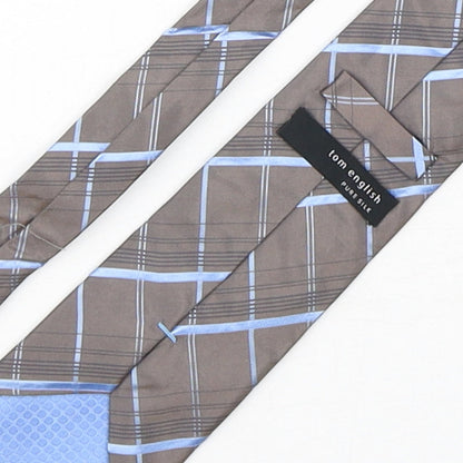 Tom English  Mens Multicoloured Plaids & Checks Silk Pointed Tie One Size