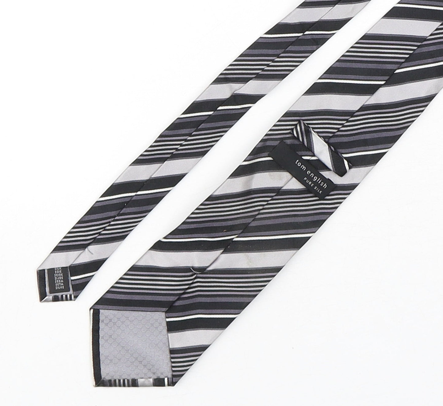 Tom English  Mens Multicoloured Striped Silk Pointed Tie One Size