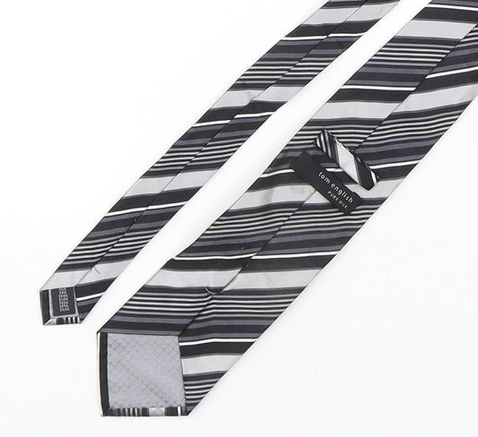 Tom English  Mens Multicoloured Striped Silk Pointed Tie One Size