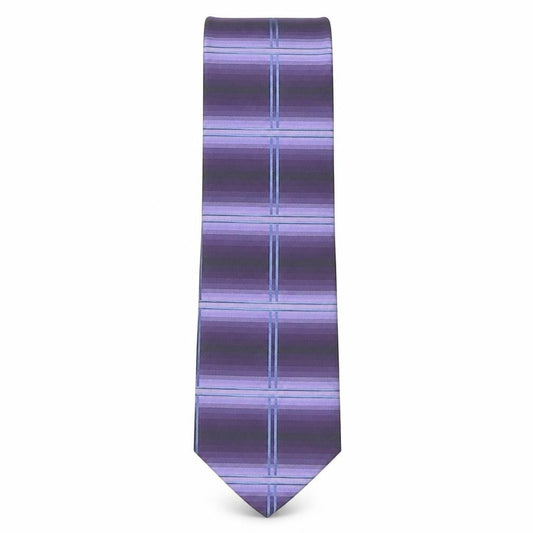 Front view of Next men’s purple plaids & checks silk pointed tie one size