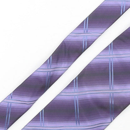 NEXT Mens Purple Plaids & Checks Silk Pointed Tie One Size