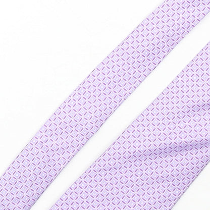 Marks and Spencer Mens Purple Geometric Silk Pointed Tie One Size