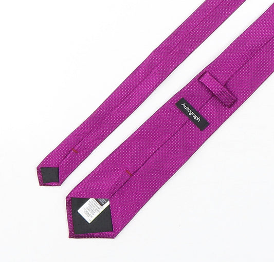 Autograph Mens Purple Polka Dot Silk Pointed Tie One Size