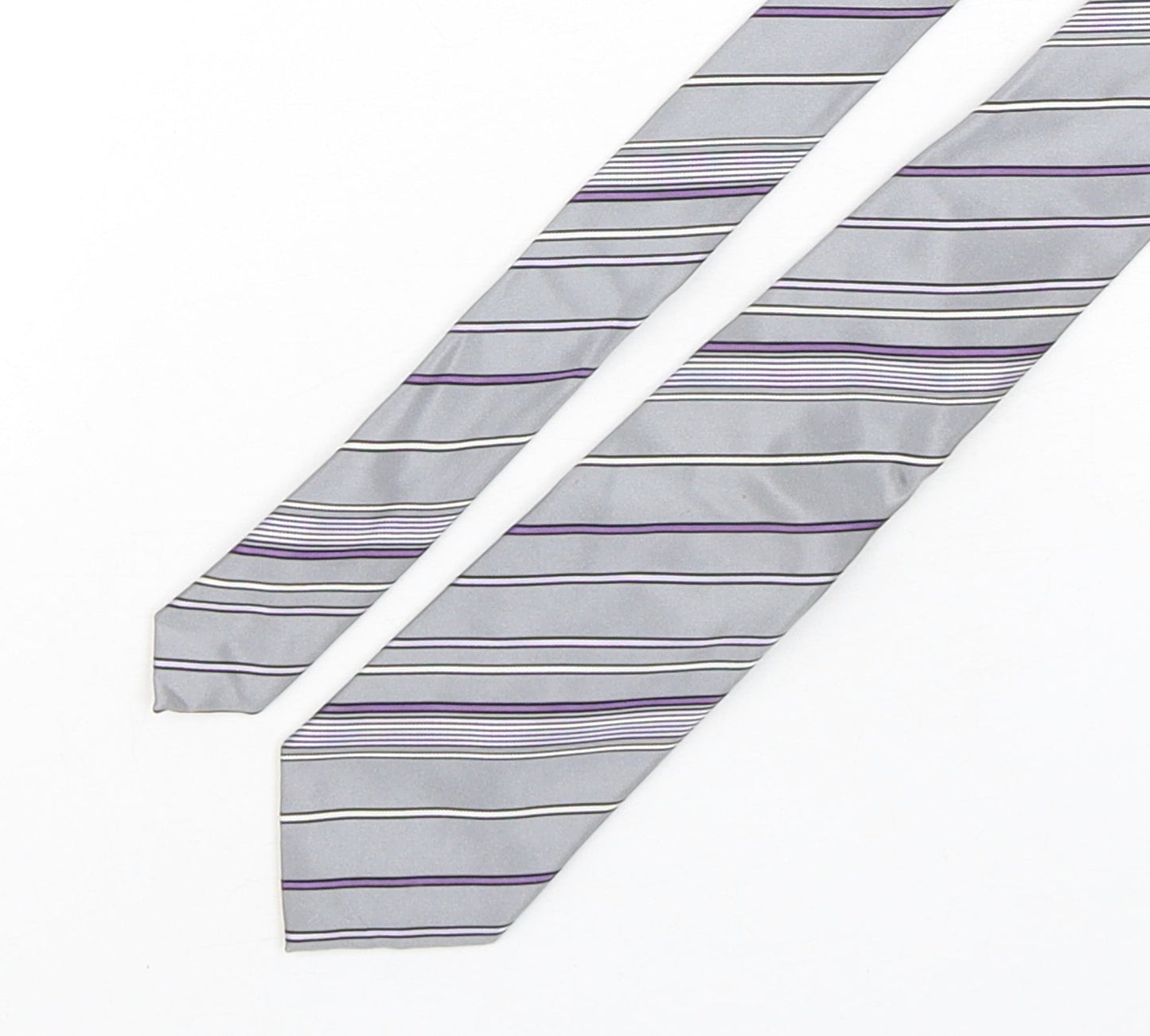 Autograph Mens Multicoloured Striped Silk Pointed Tie One Size