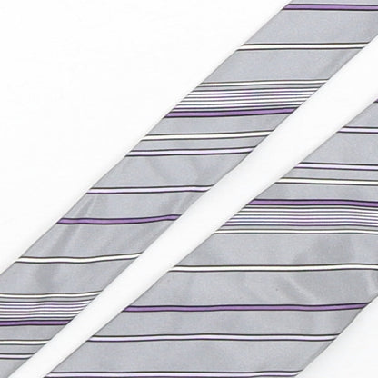 Autograph Mens Multicoloured Striped Silk Pointed Tie One Size