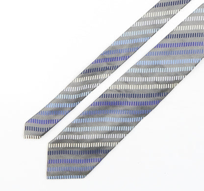 River Island  Mens Multicoloured Striped Silk Pointed Tie One Size