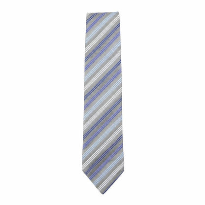 Front view of River Island men’s multicoloured striped silk pointed tie one size