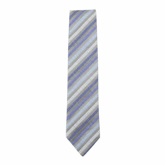 Front view of River Island men’s multicoloured striped silk pointed tie one size
