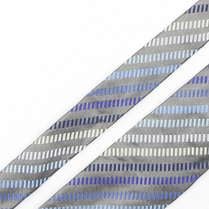 River Island  Mens Multicoloured Striped Silk Pointed Tie One Size