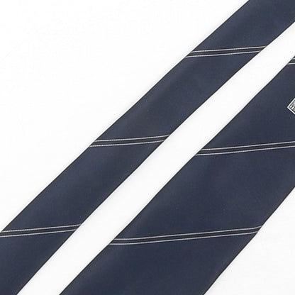 Interlogo London  Mens Blue Striped Polyester Pointed Tie One Size