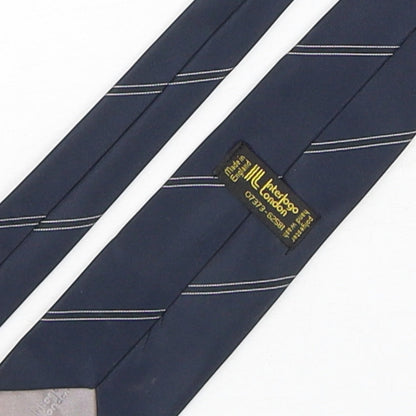 Interlogo London  Mens Blue Striped Polyester Pointed Tie One Size