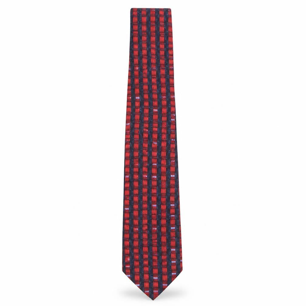 Front view of Savoy Taylors Guild men’s multicoloured striped silk pointed tie one size