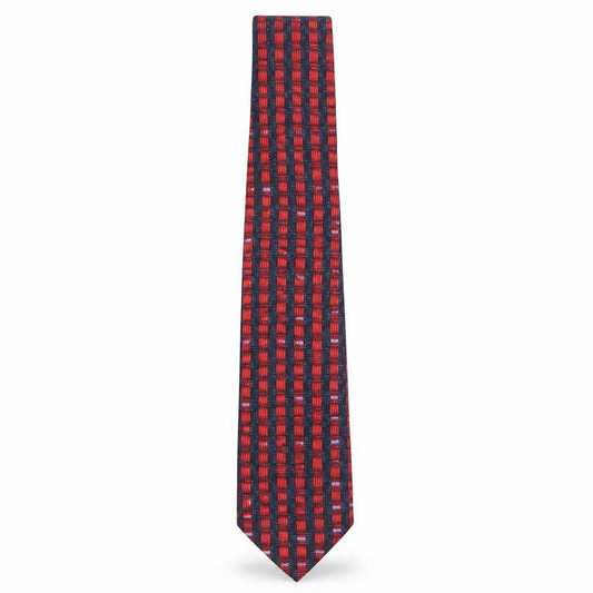 Front view of Savoy Taylors Guild men’s multicoloured striped silk pointed tie one size