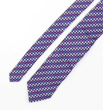 Marks and Spencer Mens Multicoloured Plaids & Checks Silk Pointed Tie One Size