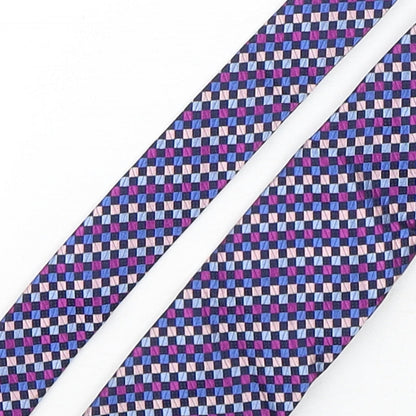 Marks and Spencer Mens Multicoloured Plaids & Checks Silk Pointed Tie One Size