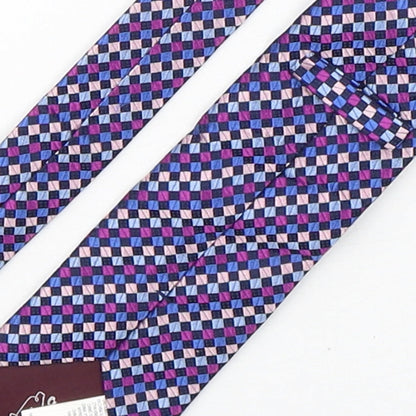 Marks and Spencer Mens Multicoloured Plaids & Checks Silk Pointed Tie One Size