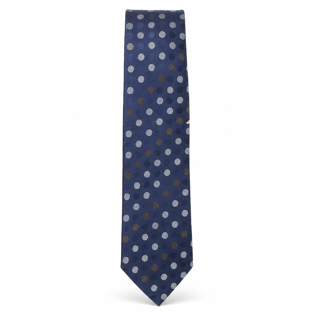 Front view of Marks & Spencer men’s multicoloured polka dot silk pointed tie one size