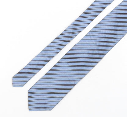 St George Mens Blue Striped Silk Pointed Tie One Size