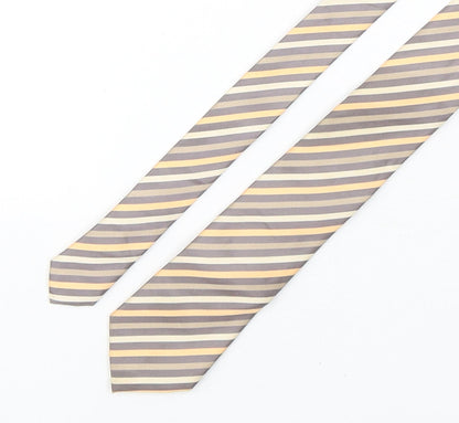 Additional front view of Tom Harrison men’s multicoloured striped silk pointed tie one size