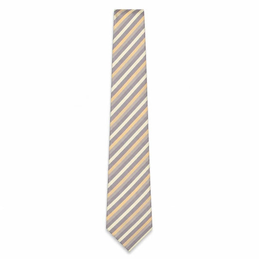 Front view of Tom Harrison men’s multicoloured striped silk pointed tie one size