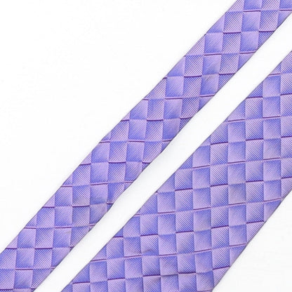 PINK Mens Purple Plaids & Checks Silk Pointed Tie One Size