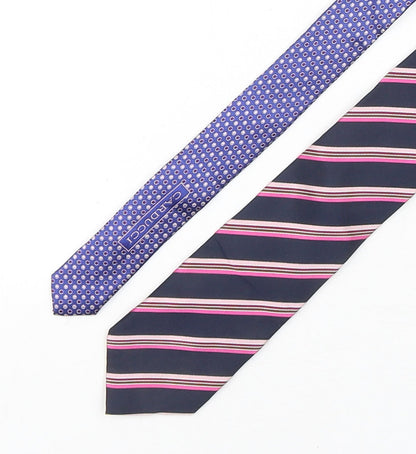 Mens Carducci Multicoloured Striped  Pointed Tie