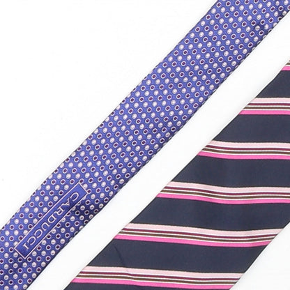 Mens Carducci Multicoloured Striped  Pointed Tie