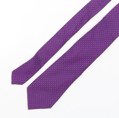 Marks and Spencer Mens Purple Polka Dot Silk Pointed Tie One Size