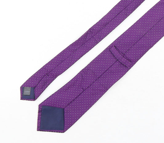 Marks and Spencer Mens Purple Polka Dot Silk Pointed Tie One Size