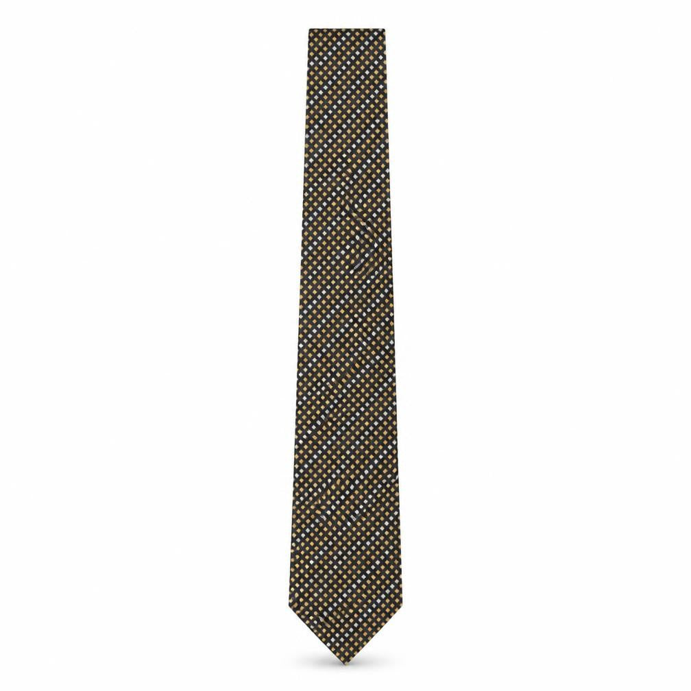 Front view of Jason & Vouge men’s multicoloured plaids & checks silk pointed tie one size