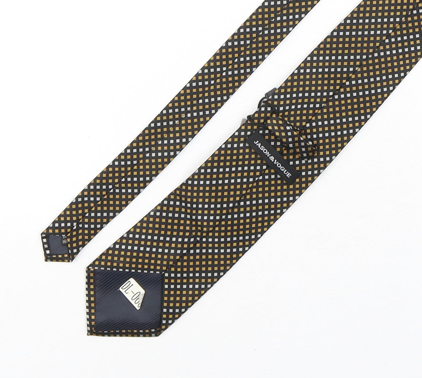 Jason & Vouge  Mens Multicoloured Plaids & Checks Silk Pointed Tie One Size