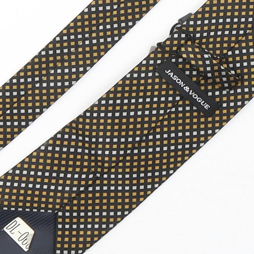 Jason & Vouge  Mens Multicoloured Plaids & Checks Silk Pointed Tie One Size