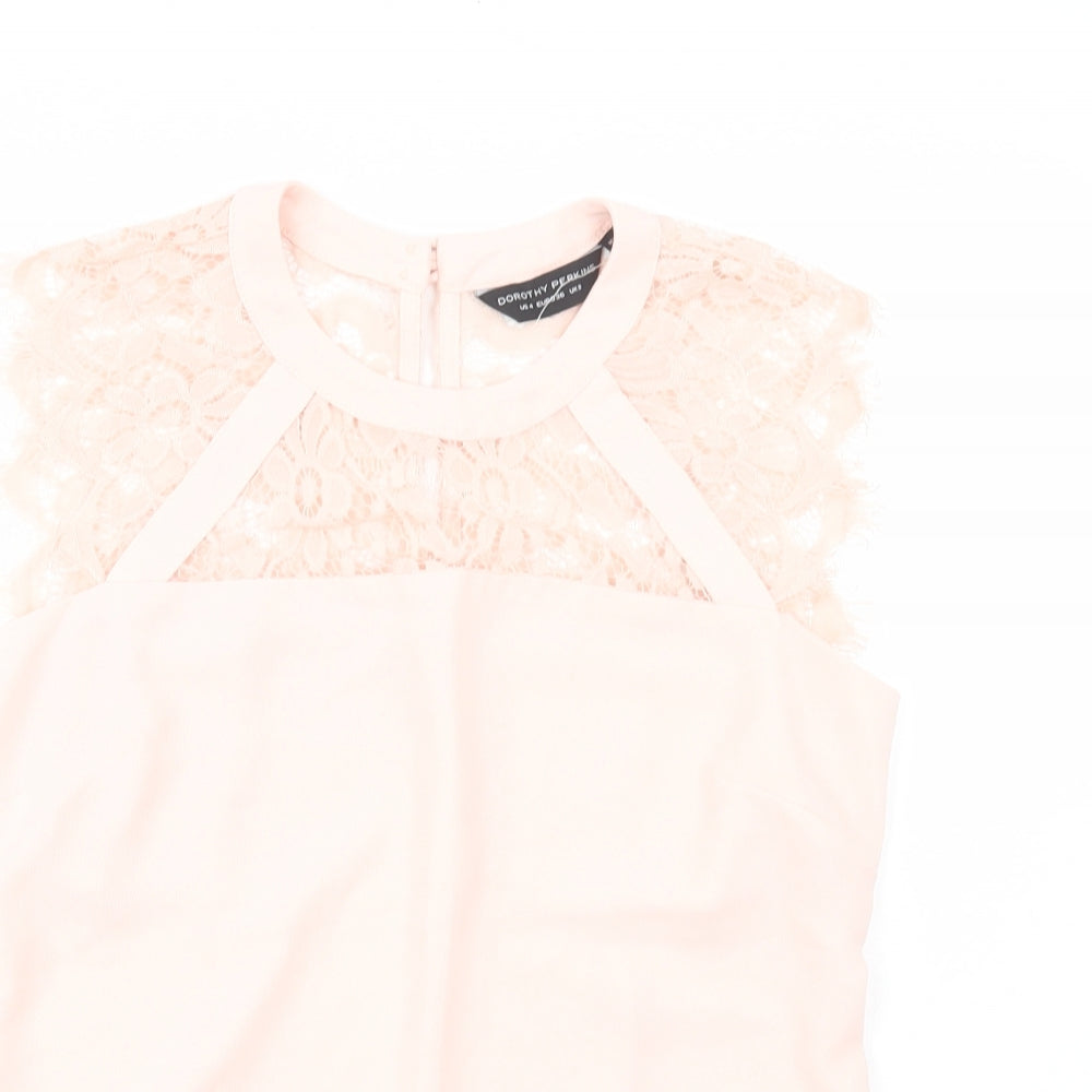 Womens UK Size 8 Dorothy Perkins Pink Basic Blouse