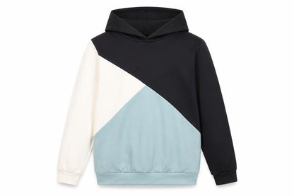 Front view of SHEIN girls’ multicoloured colourblock polyester pullover hoodie, size 11-12, years pullover