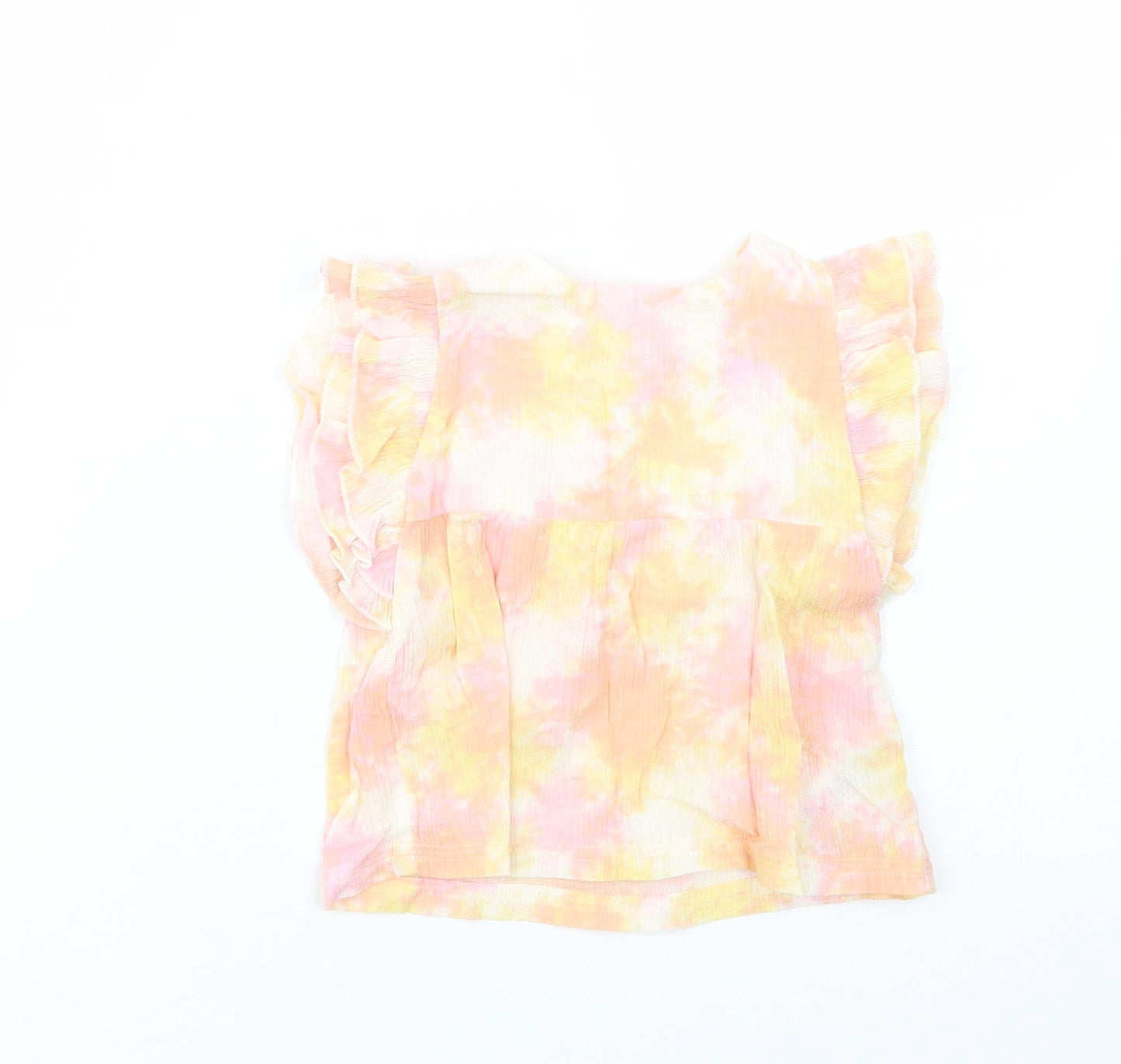 F&F Baby Multicoloured Batik Cotton Pullover Blouse Size 9-12 Months Crew Neck Button