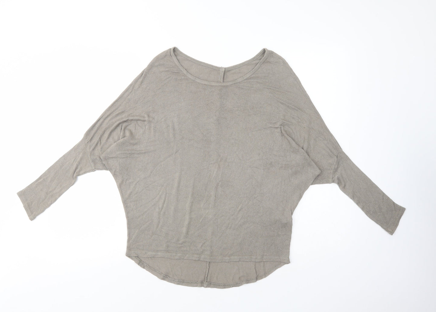 Miss Pink Womens Beige Boat Neck  Viscose Pullover Jumper Size M
