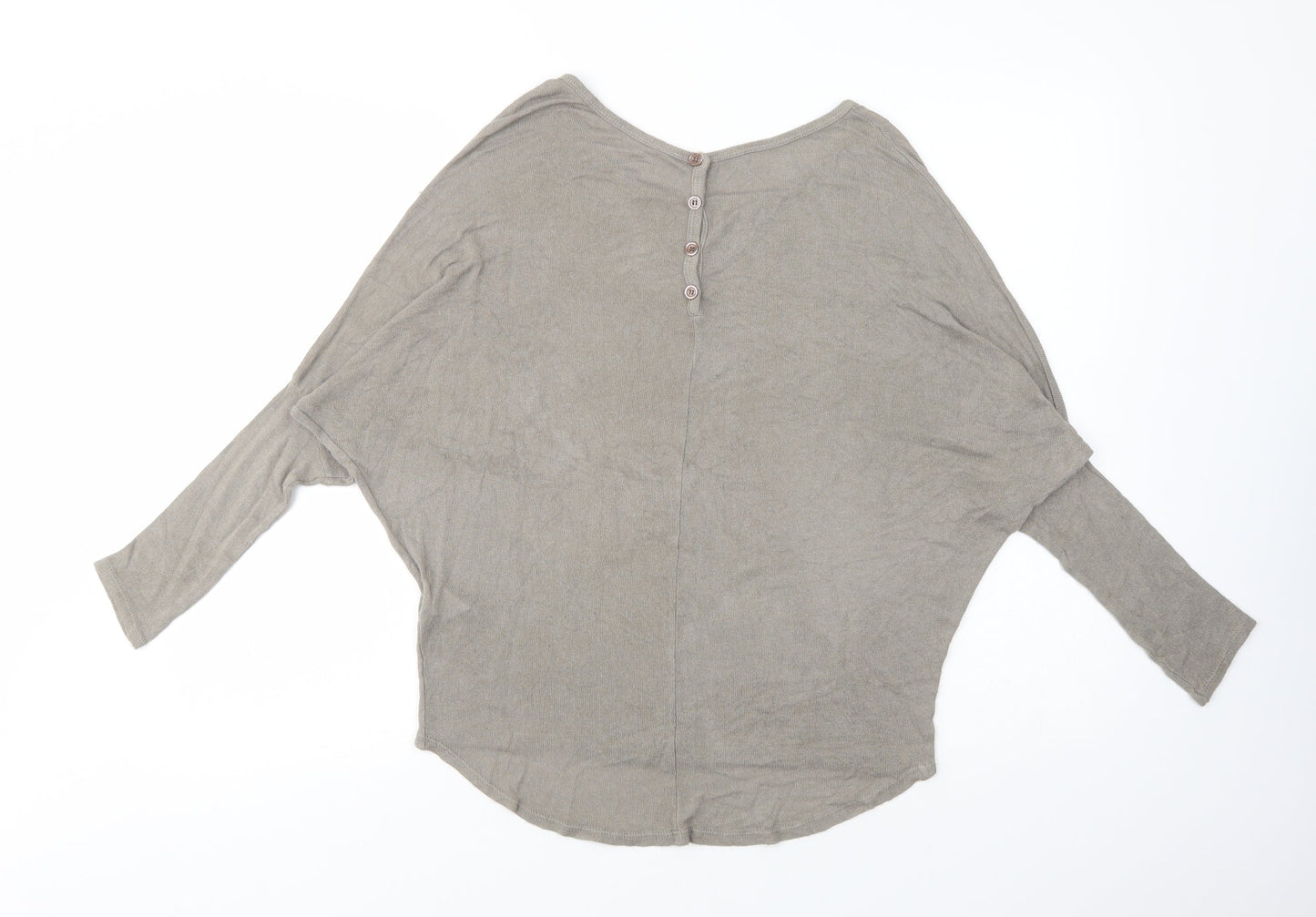 Miss Pink Womens Beige Boat Neck  Viscose Pullover Jumper Size M