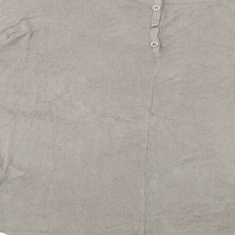 Miss Pink Womens Beige Boat Neck  Viscose Pullover Jumper Size M