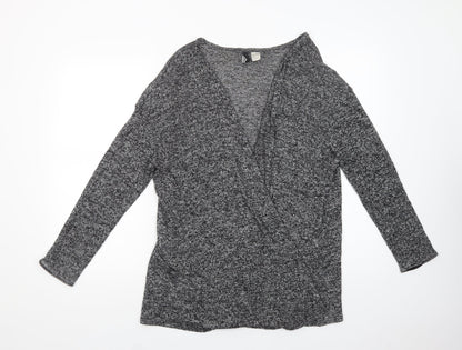 Womens UK Size L H&M Grey Cardigan Jumper
