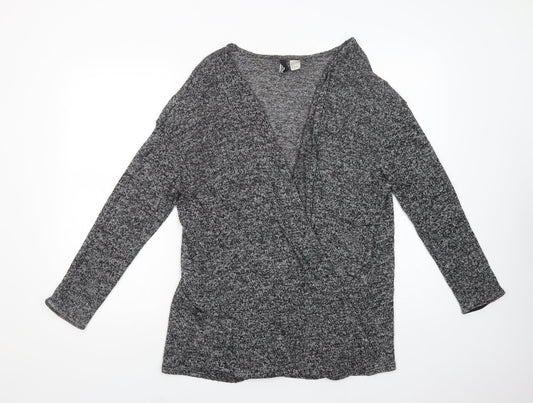Womens UK Size L H&M Grey Cardigan Jumper