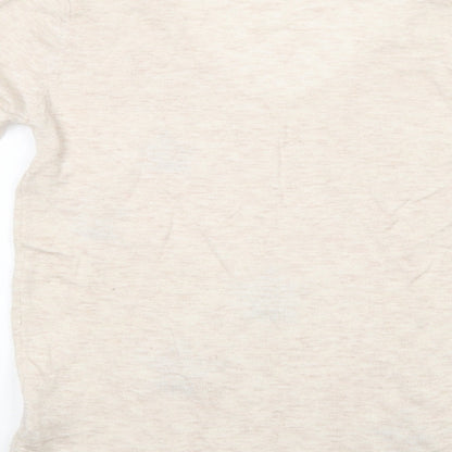 Vintage Dressing Womens Beige V-Neck  Polyester Pullover Jumper Size S   - Stars