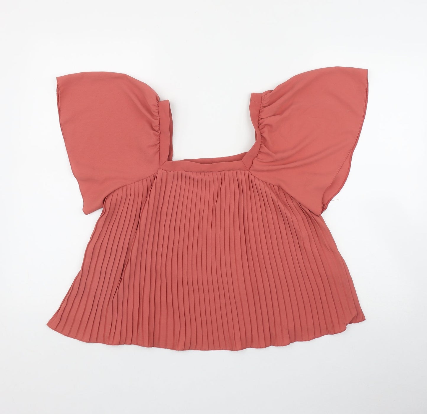 George Womens Pink  Polyester Basic T-Shirt Size 8 Square Neck